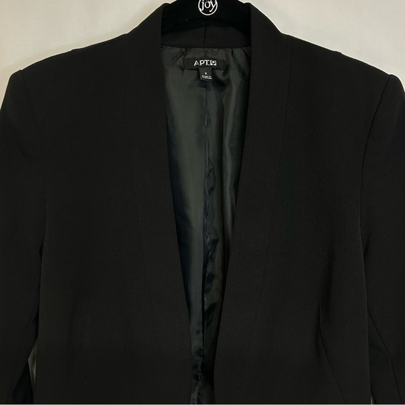 Apt 9 Womens Blazer Jacket Size 2 Open Front Pockets Classic Office Career Black - Picture 3 of 13